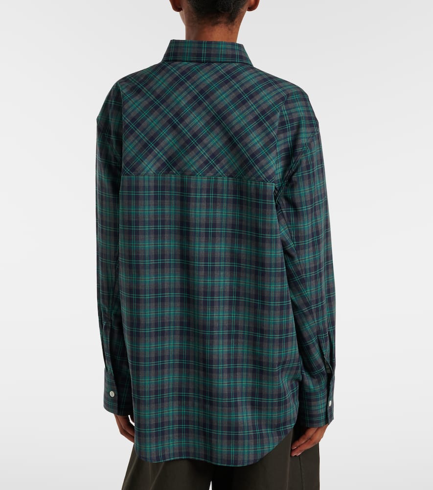 Róhe Checked oversized wool-blend shirt