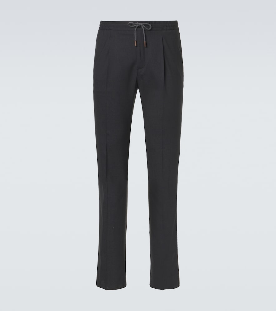 Virgin wool tapered pants