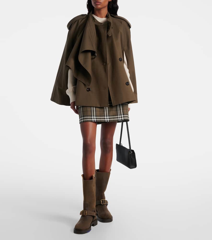 Check wool miniskirt