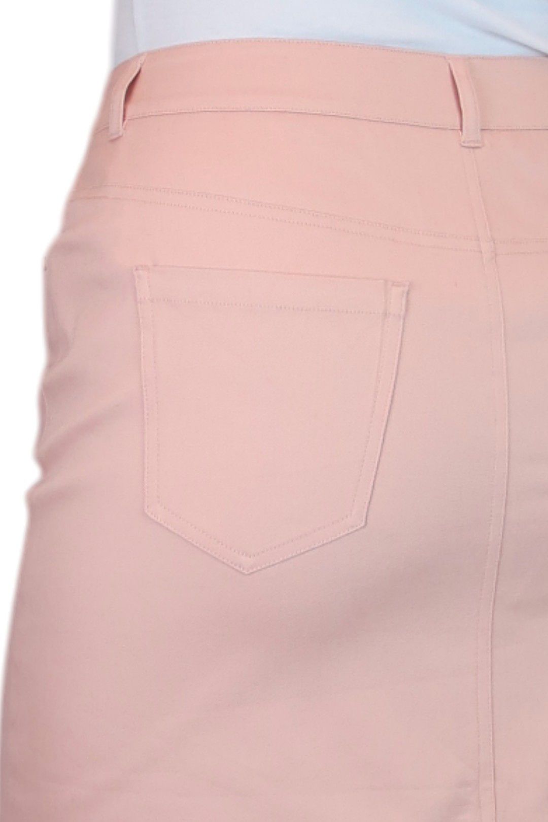 Stretch Chino Knee Length Pencil Skirt