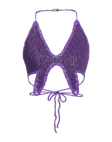Forte_forte Woman Top Purple Size 2 Cotton, Polyamide, Elastane