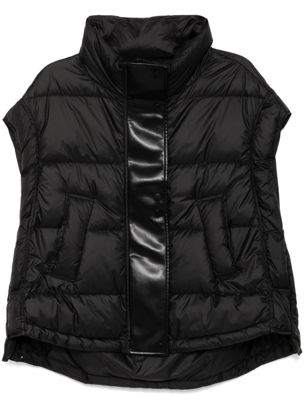 High-low padded gilet - Black