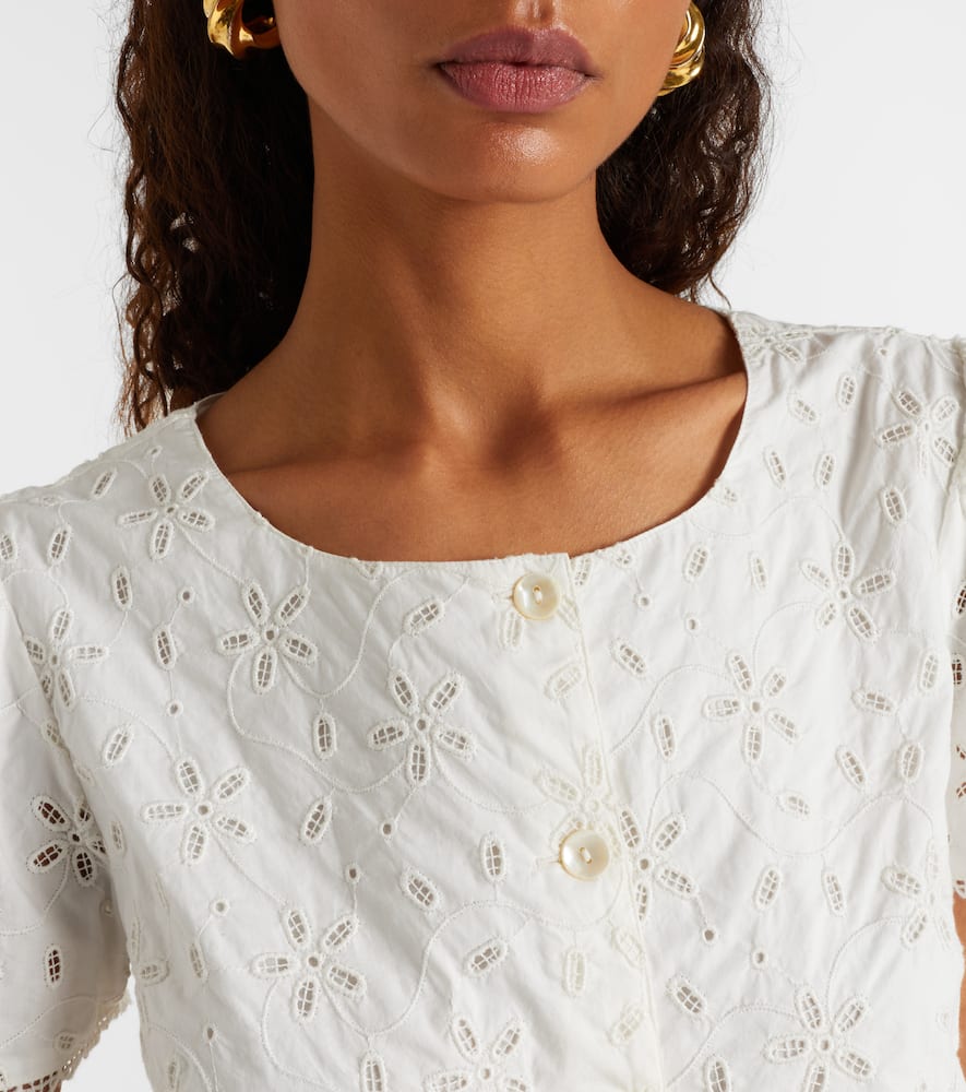 Salma embroidered cotton top