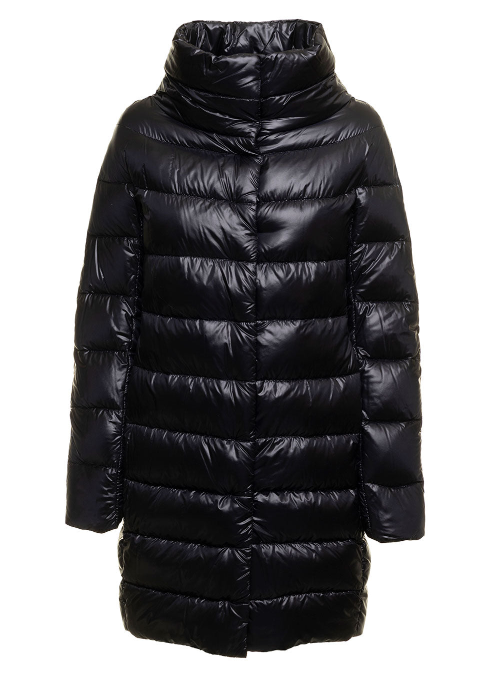 Long Down Insulated Down Jacket — Black