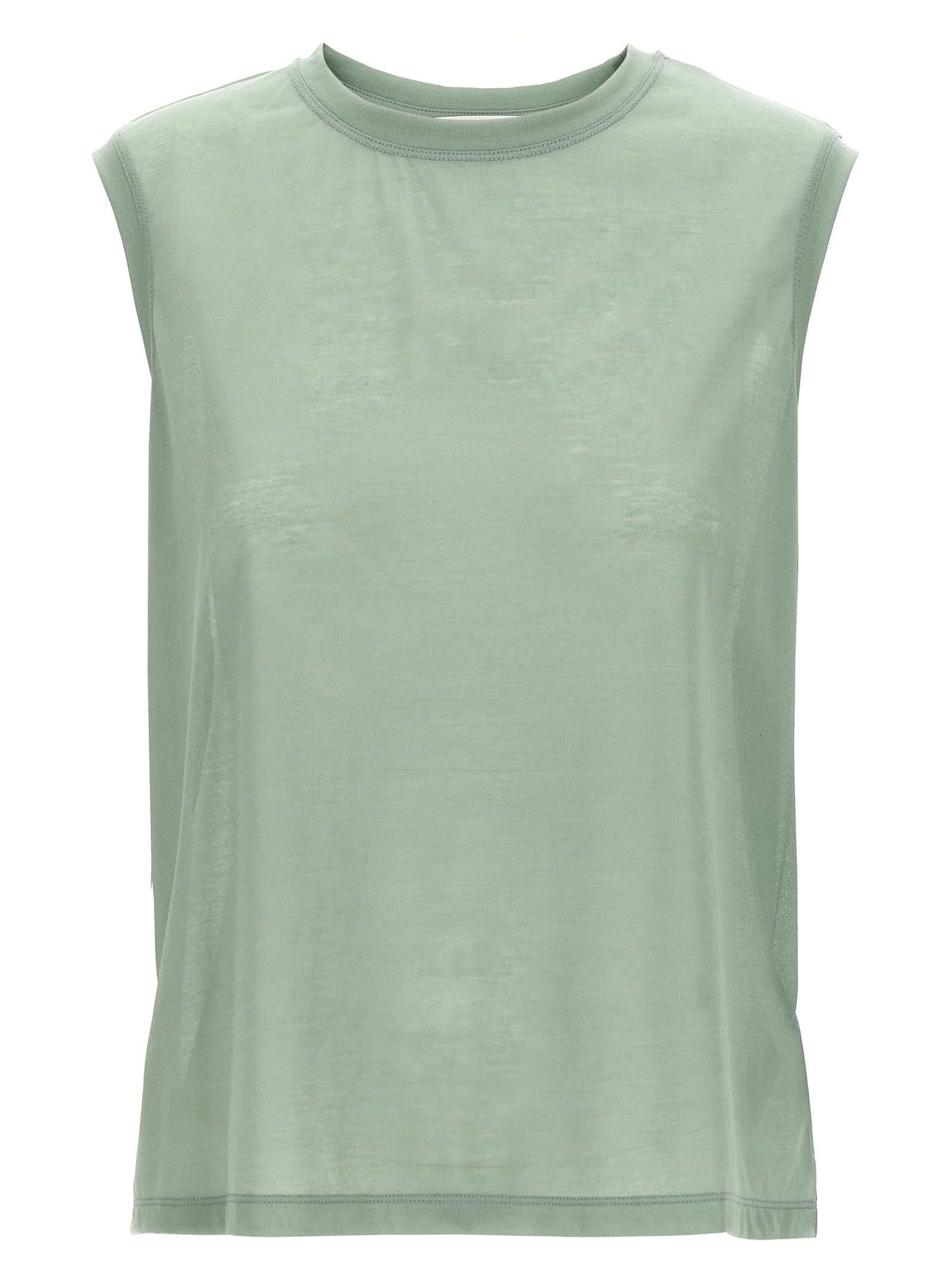 Cotton-Polyamide Blend Tank Top — Green