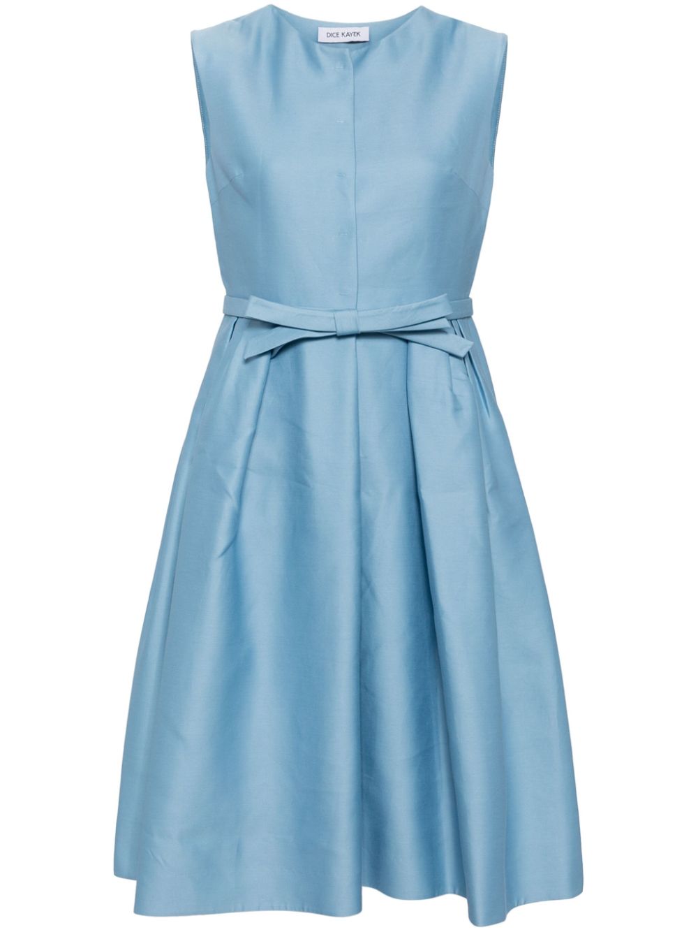 Sleeveless satin midi dress - Blue