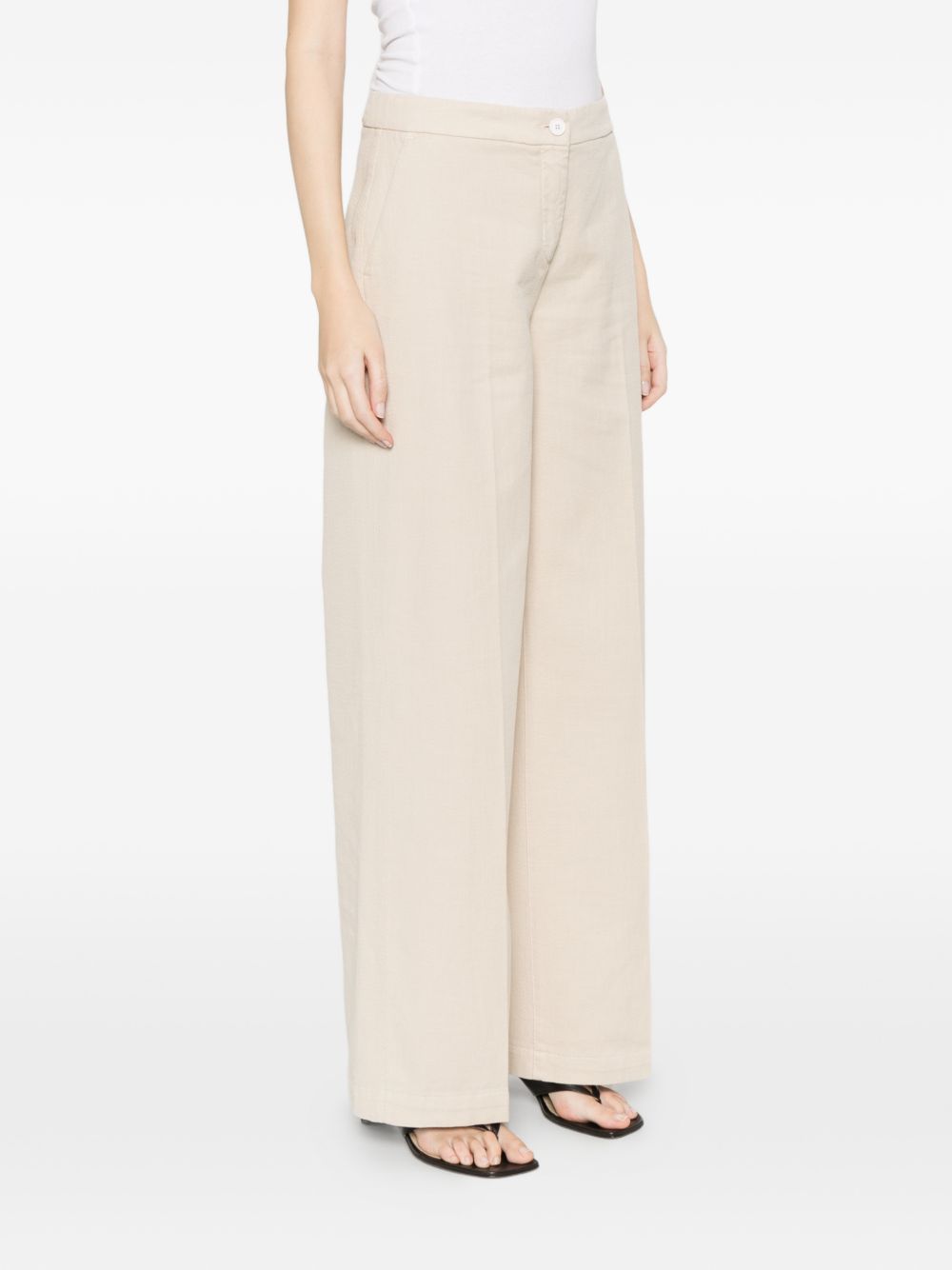 Via Masini 80 Cotton Wide Leg Trouser