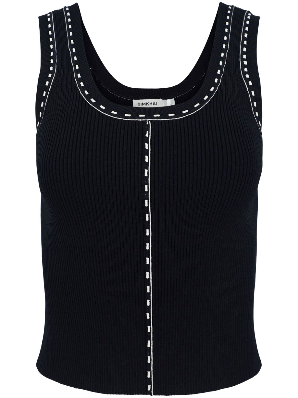 Nailah ribbed tank top - White