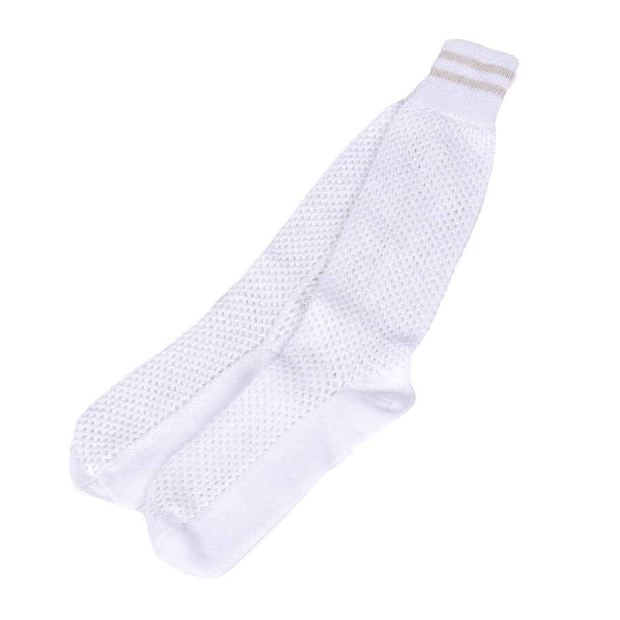 White Hand Knit High Calf Socks