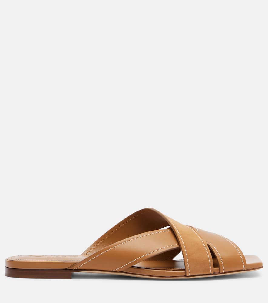 Leather slides