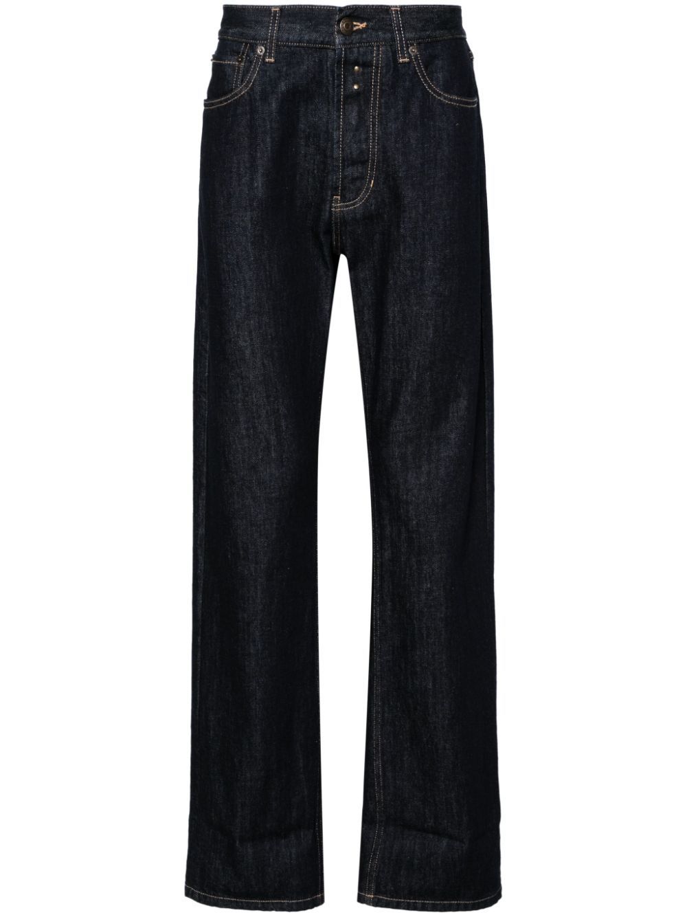 Straight-leg cotton jeans - Blue