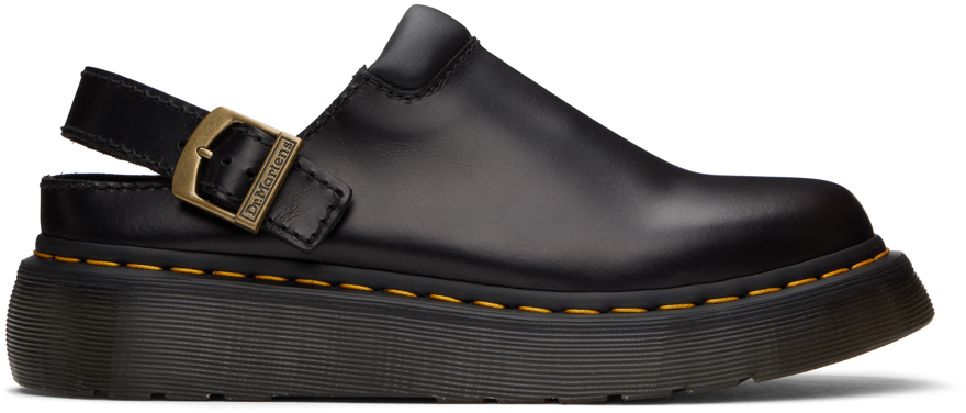 Dr. Martens Black Laketen Slingback Platform Mules