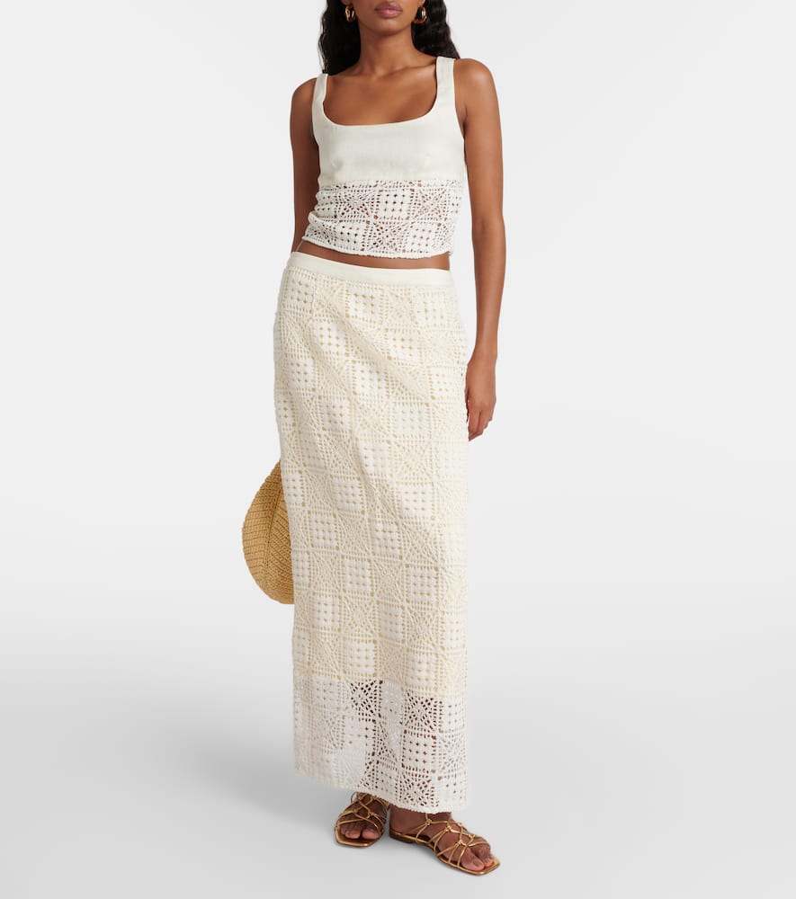 Rayure linen crop top