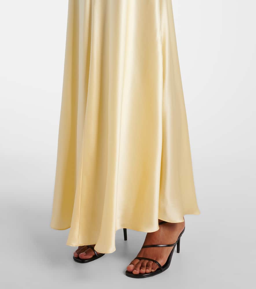 Rodarte Lace-trimmed silk charmeuse gown