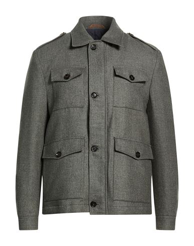 Man Puffer Military green Size 44 Virgin Wool, Cotton, Wool