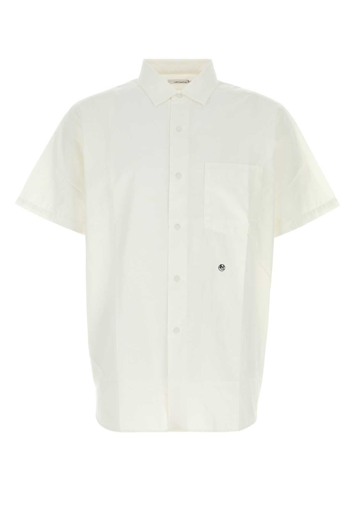 Cotton Blend Oversize Shirt — White