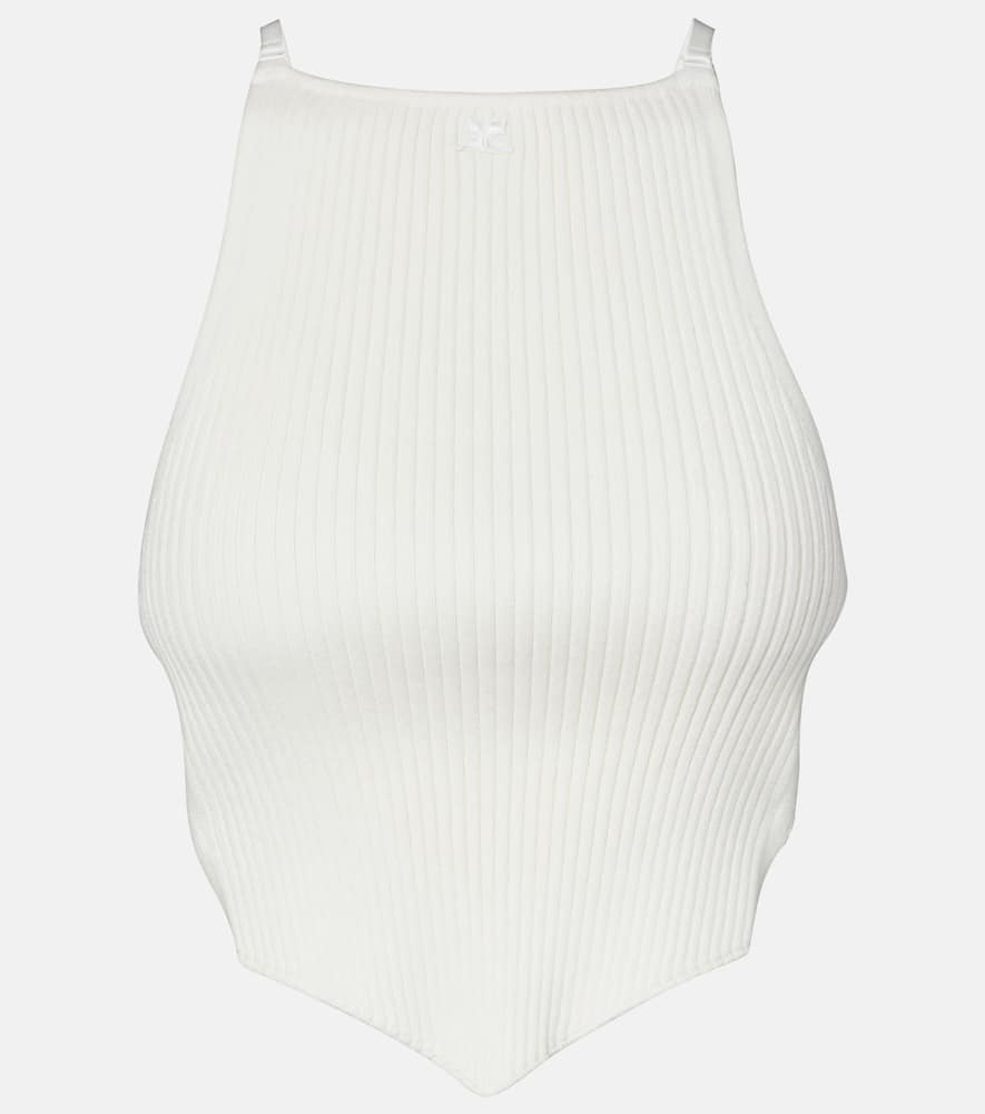 Courrèges Ribbed-knit cutout tank top