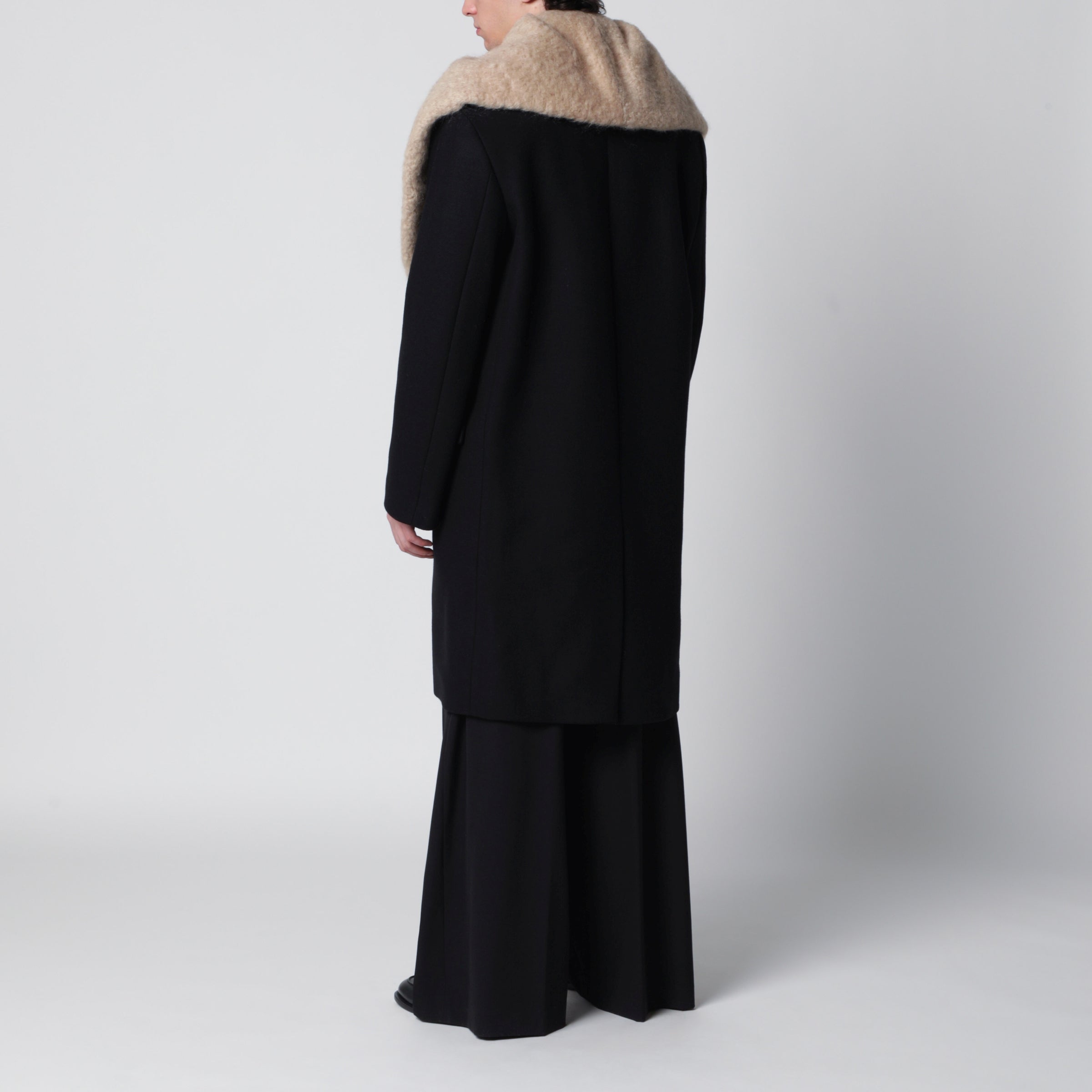 Black coat with removable neckline