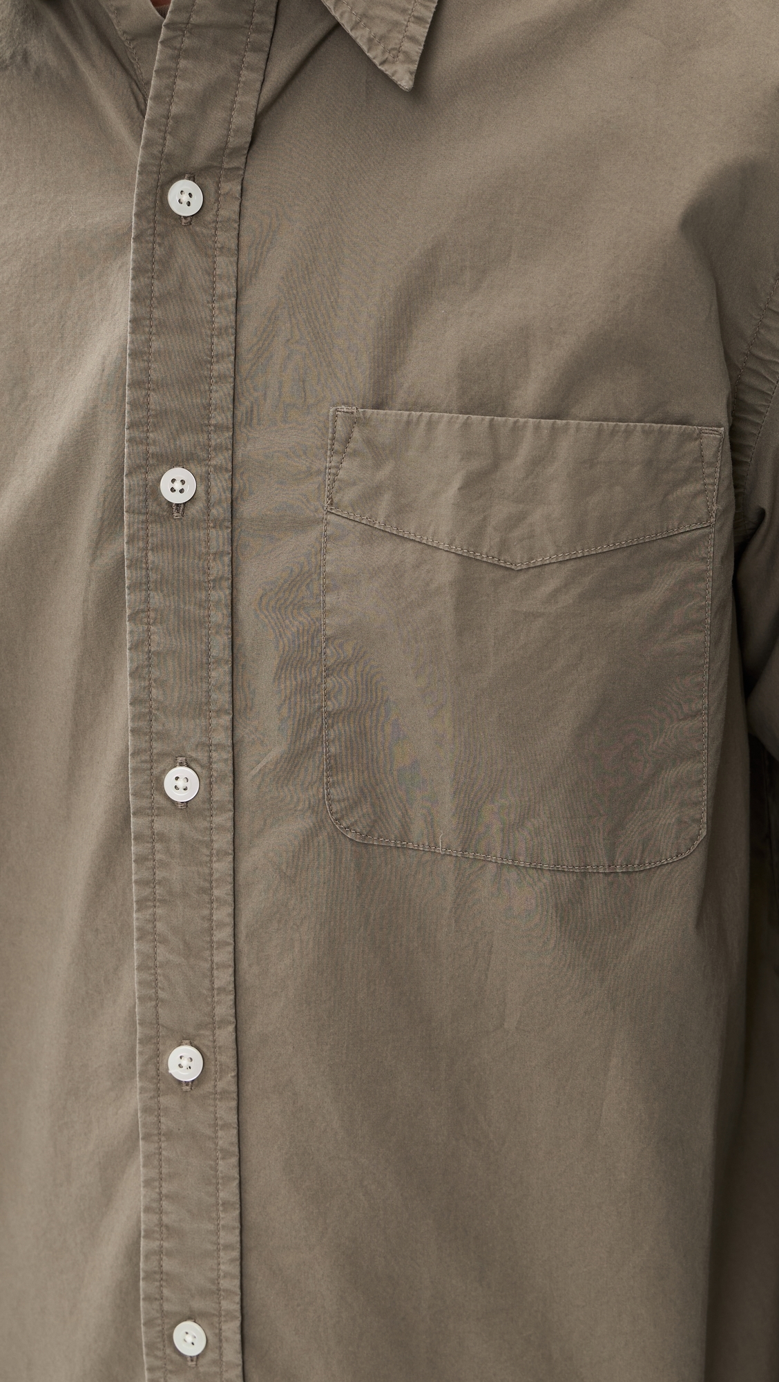 Long Sleeve Poplin Shirt Dark Driftwood