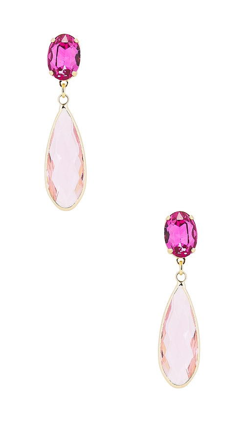 Anton Heunis Omega Clasp Colour Drop Earrings in Pink