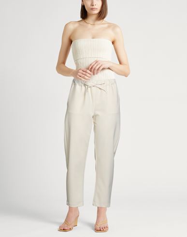 Woman Pants Ivory Size 6 Polyester, Viscose, Elastane