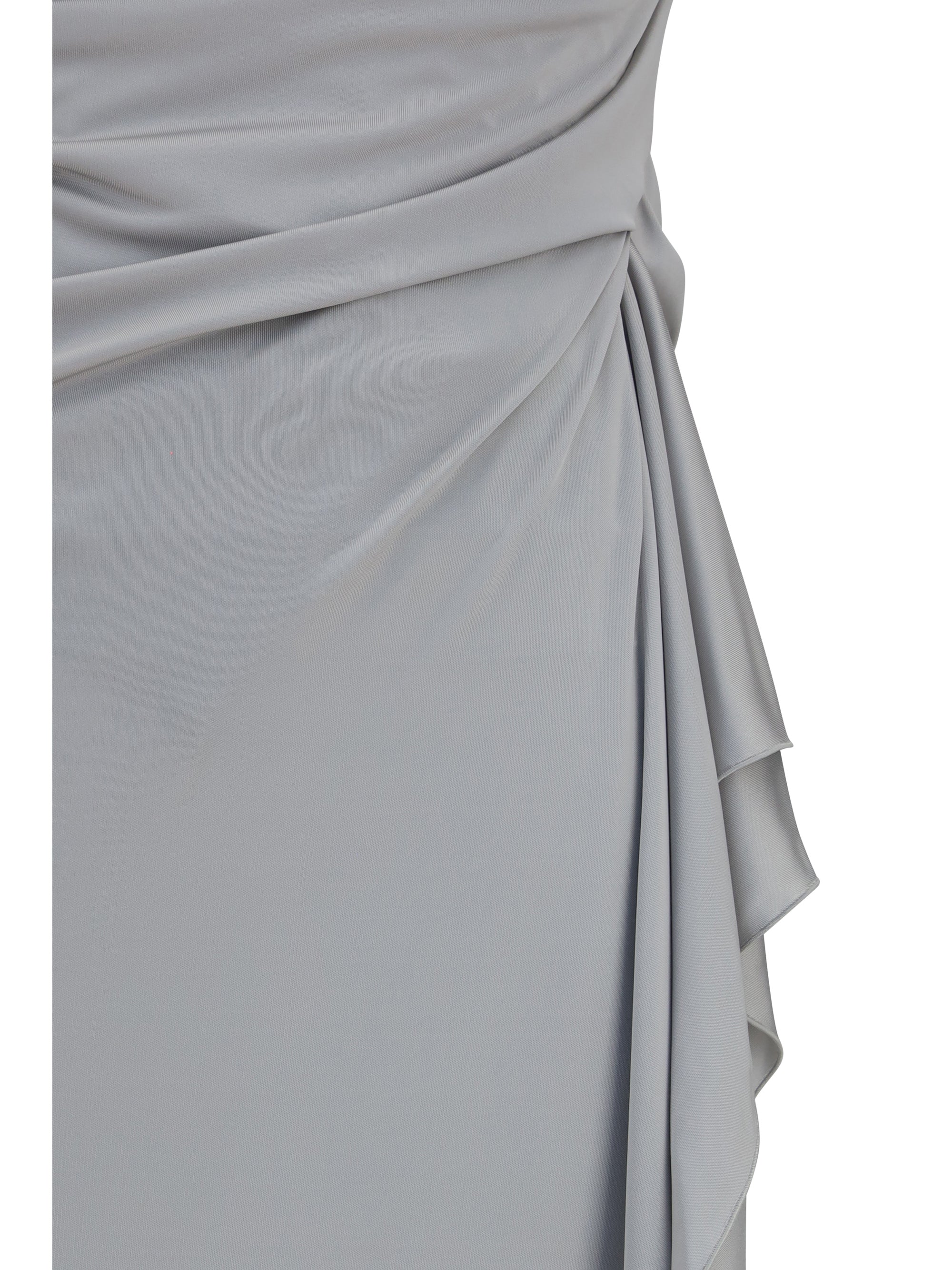 Draped Viscose Jersey Dress — Gray