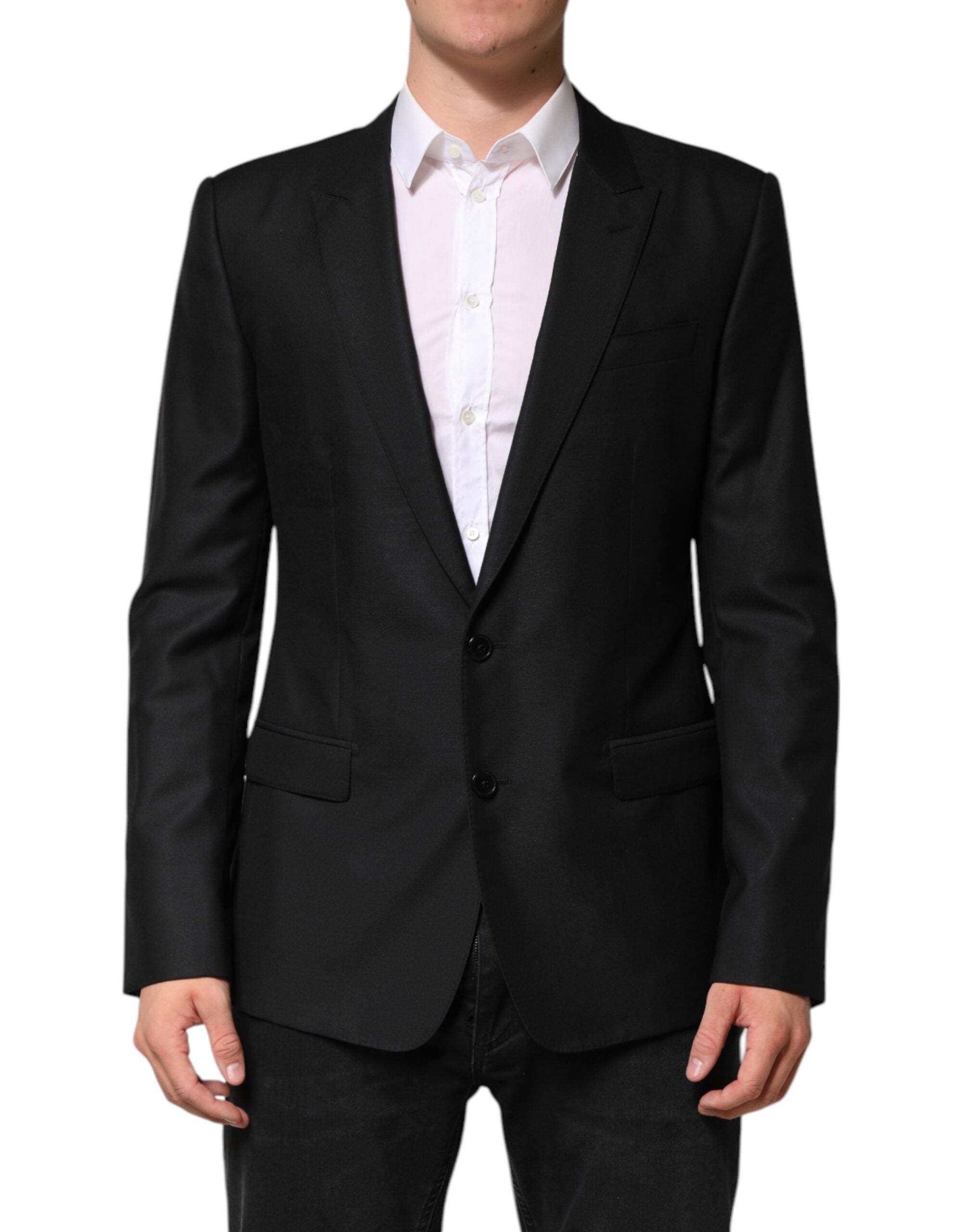 Virgin Wool and Silk Blazer — Black