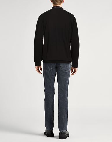 Man Sweater Black Size 40 Cotton