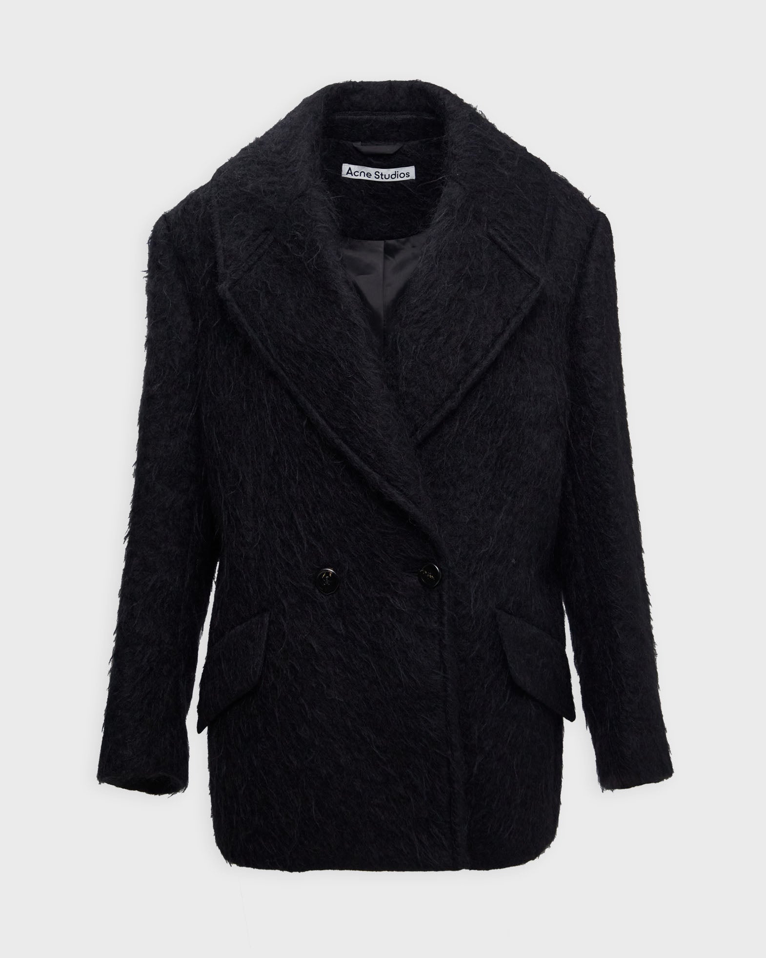 Acne Studios Coat Relaxed Wool-Mohair Black