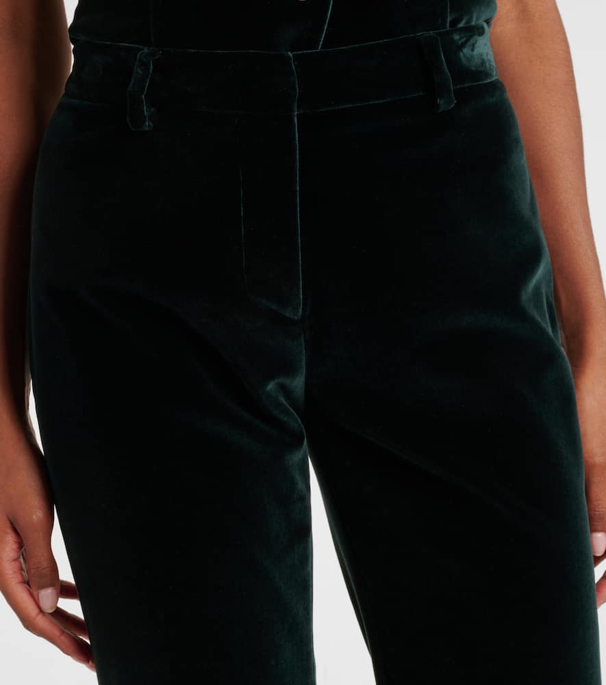 Cotton velvet flared pants