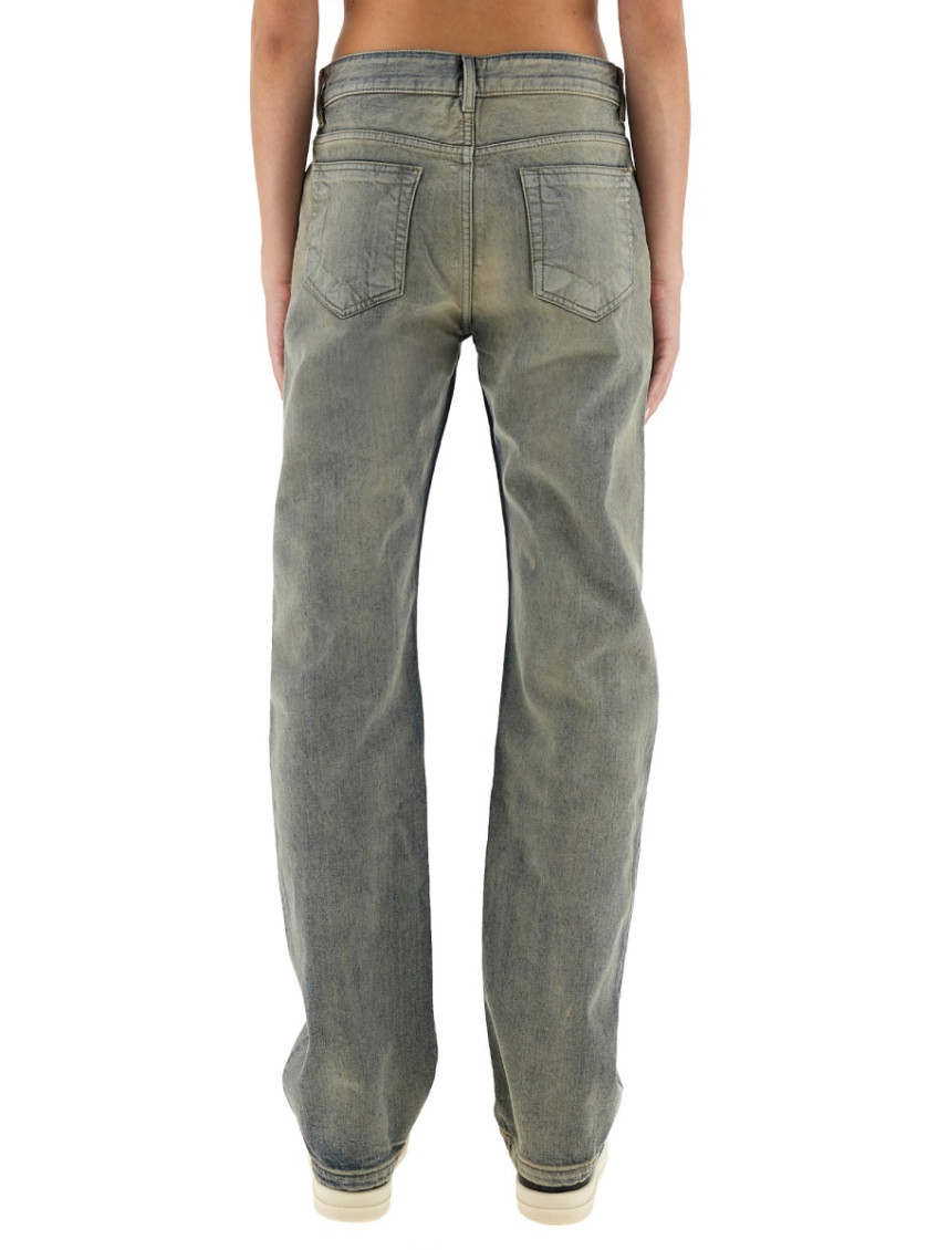 Grey Straight Mid Rise Jeans