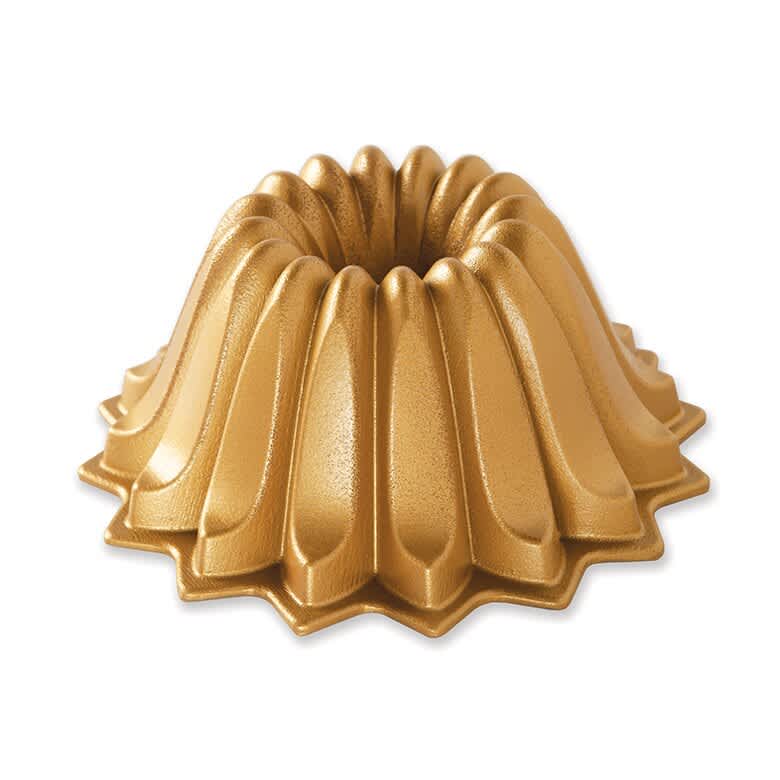 Cast Aluminum Lotus Bundt Pan, Gold