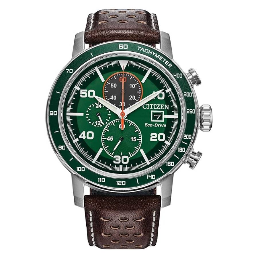 Brycen Chronograph Green Dial Mens Watch CA0851-05X
