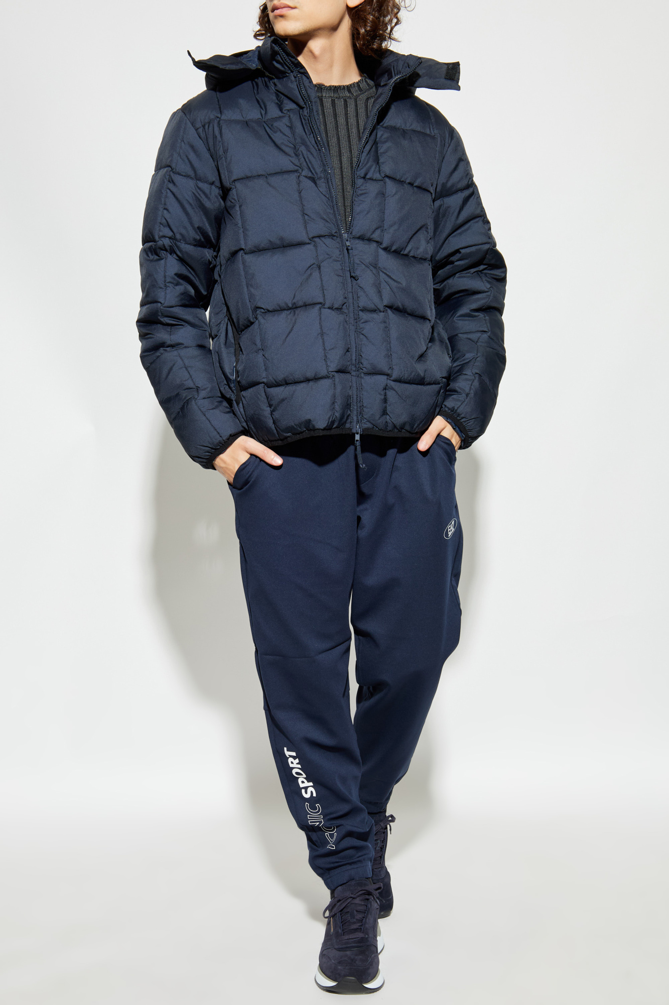 Insulated Jacket With Logo, Men's, Navy Blue
