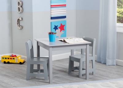 Delta Children Mysize Kids Table And Chair Set (2 Chairs Included), Gray