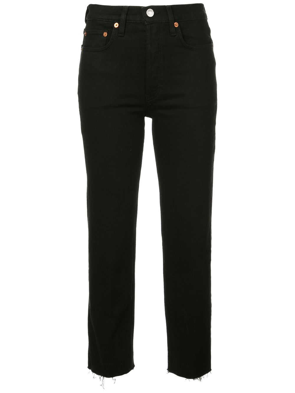 Straight cropped jeans - Black