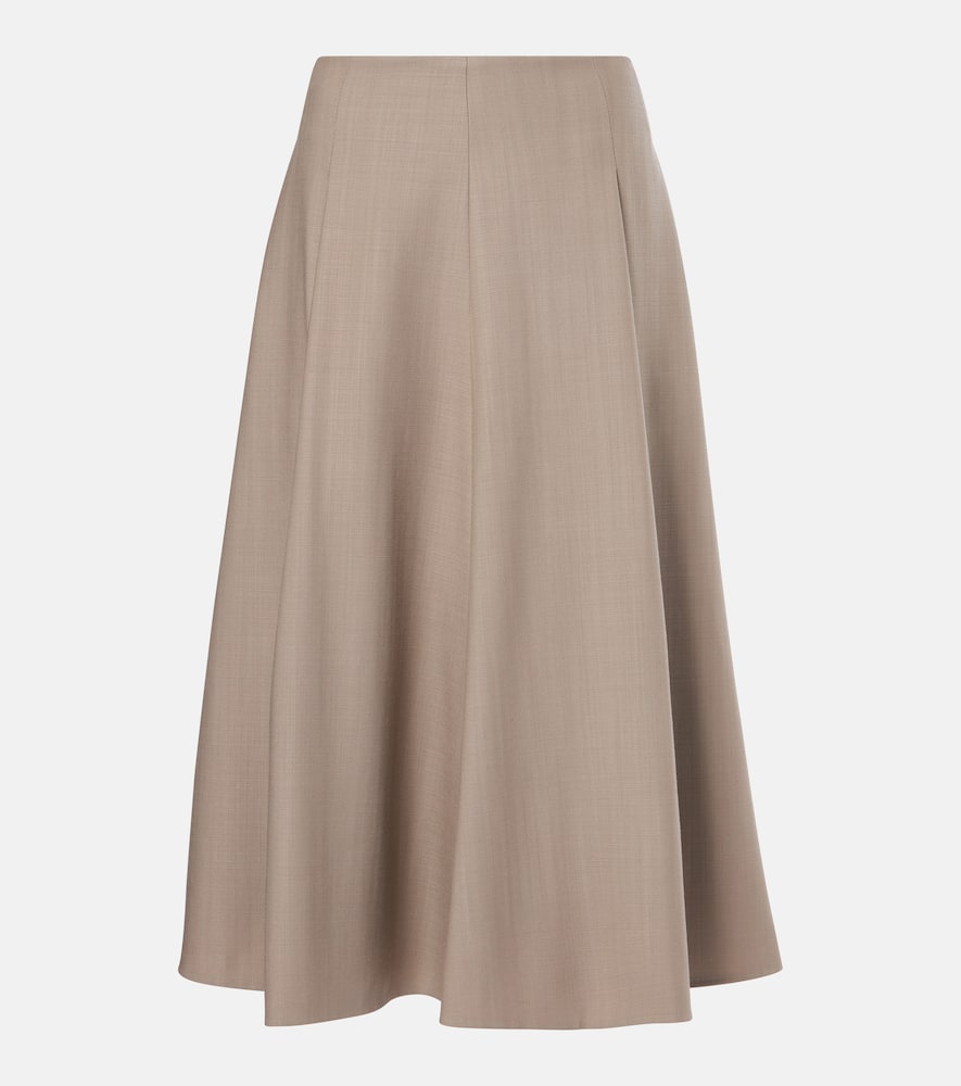 Wool midi skirt