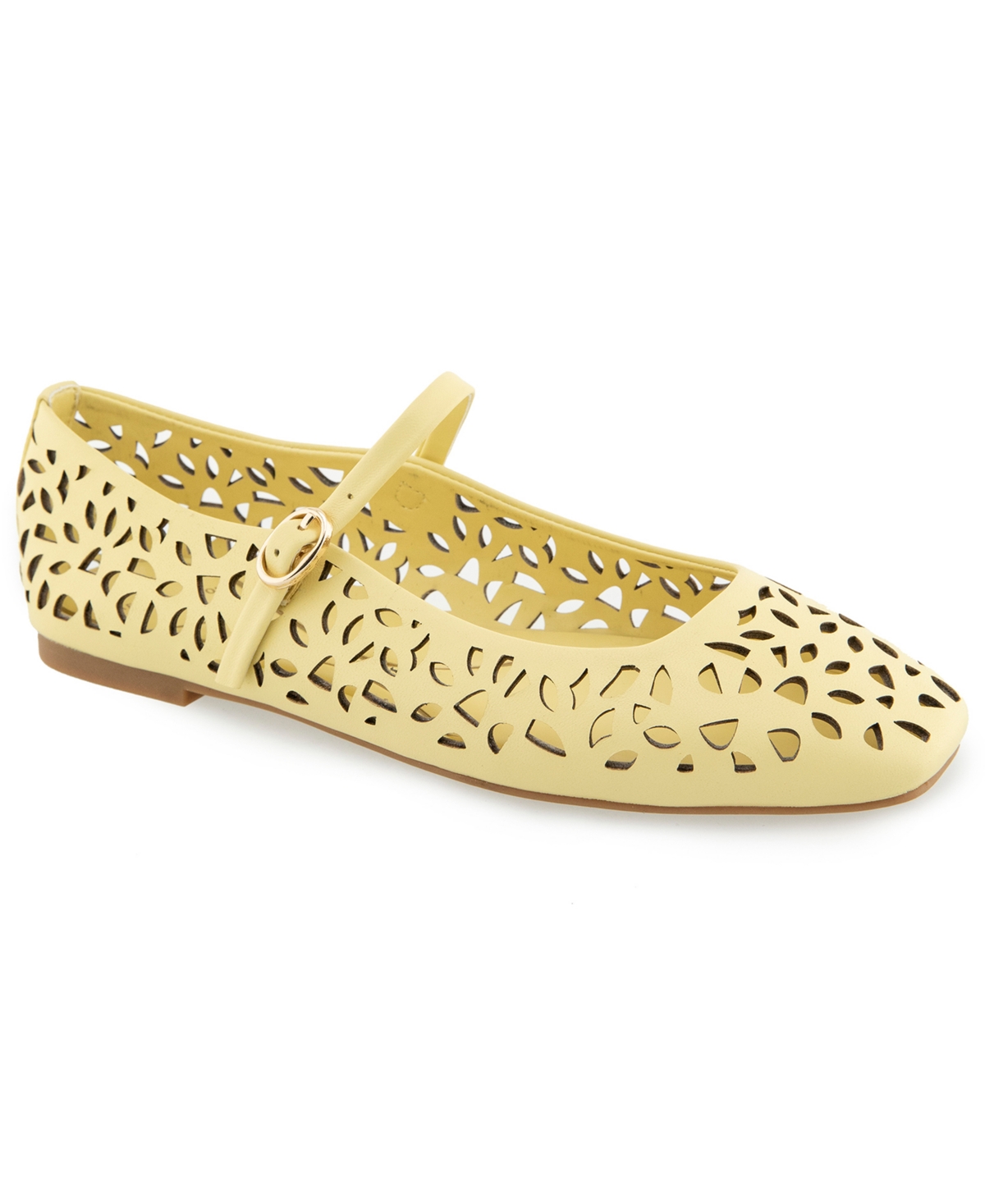 Women's Jasper Perf Mary Jane Ballet Flats - Butter Yellow Leather