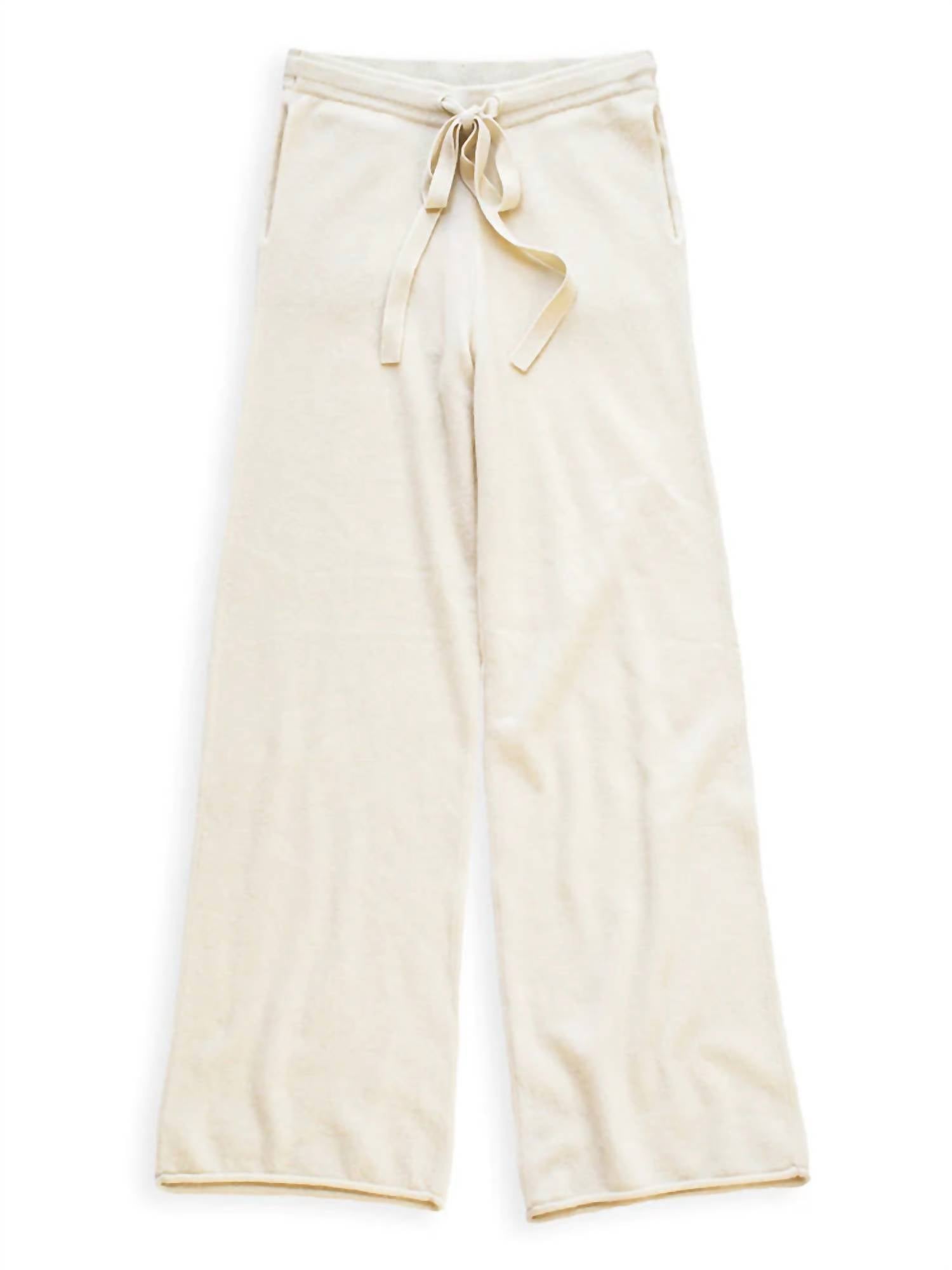 Women's Cashmere Wide Leg Pant In Cream