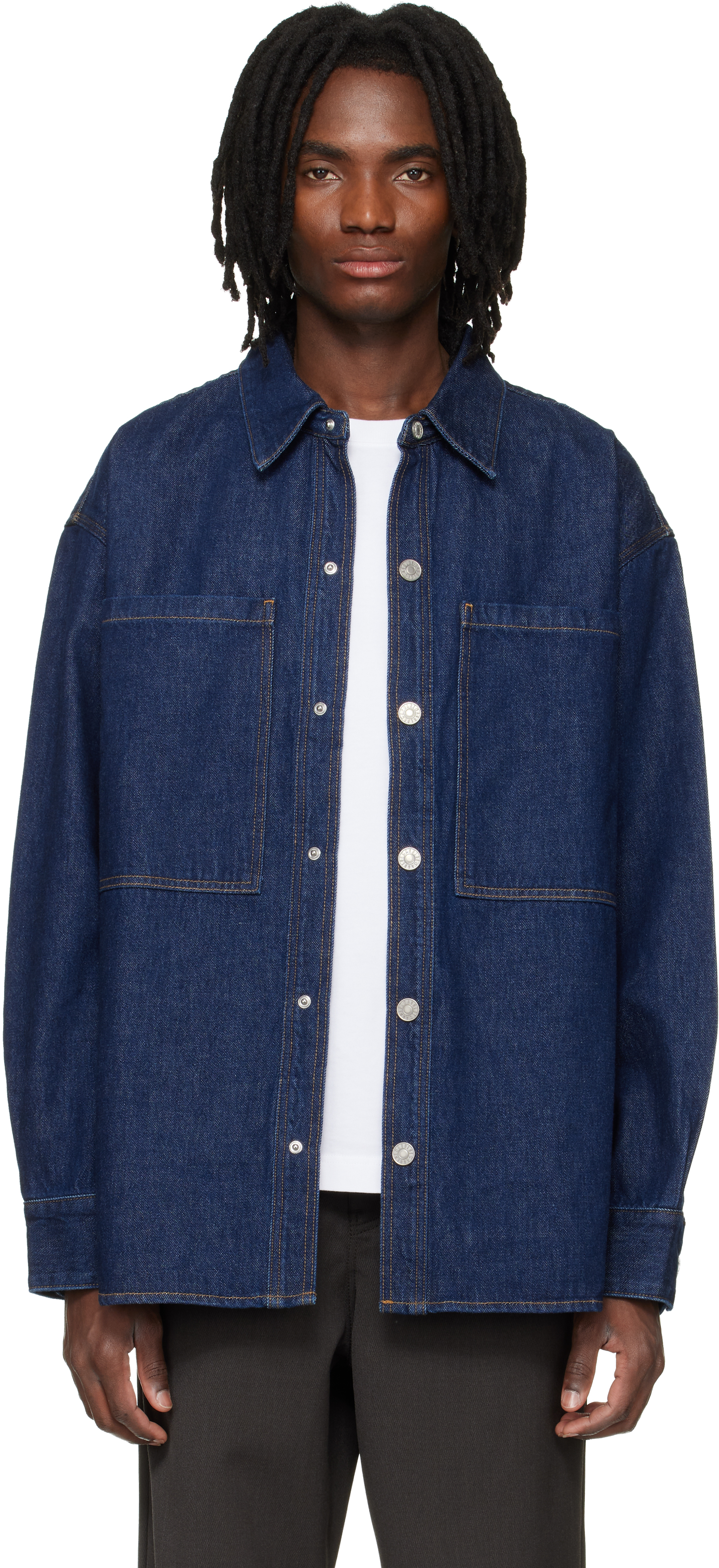 Navy Atticus Denim Shirt