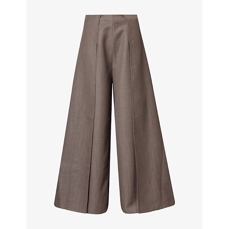 Womens Morea Wide-Leg Wool Trousers