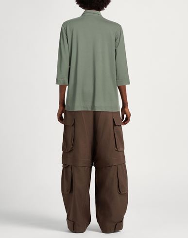 Woman Shirt Military green Size 10 Cotton, Elastane