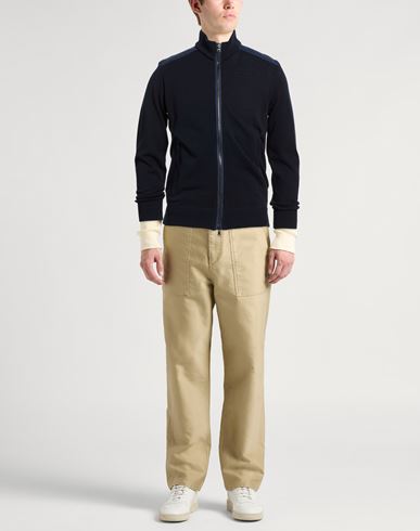 Man Cardigan Midnight blue Size M Cotton