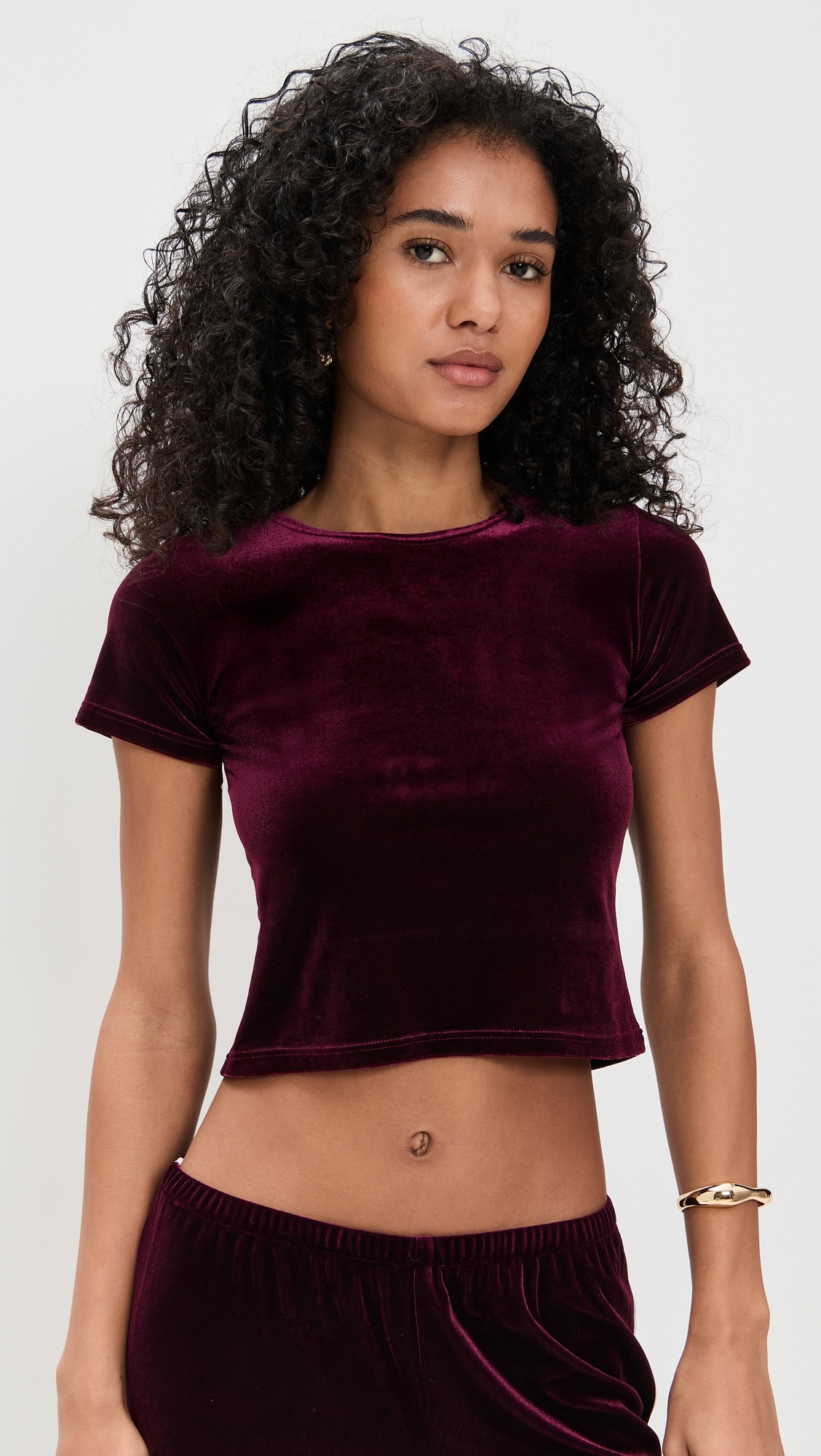 Eloise Velvet Tee Navy