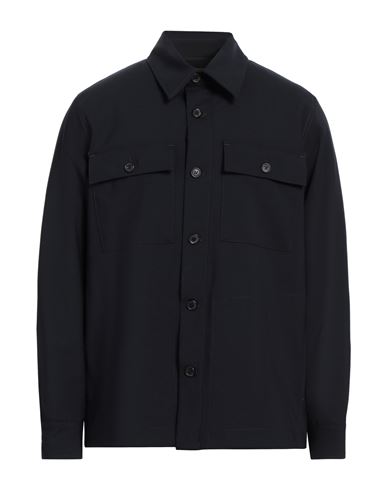 Man Jacket Midnight blue Size 38 Polyester, Virgin Wool, Elastane