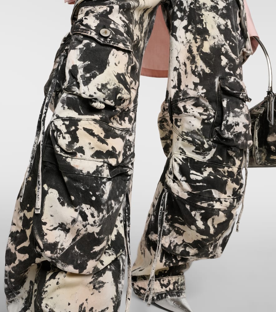 Fern printed mid-rise cargo jeans