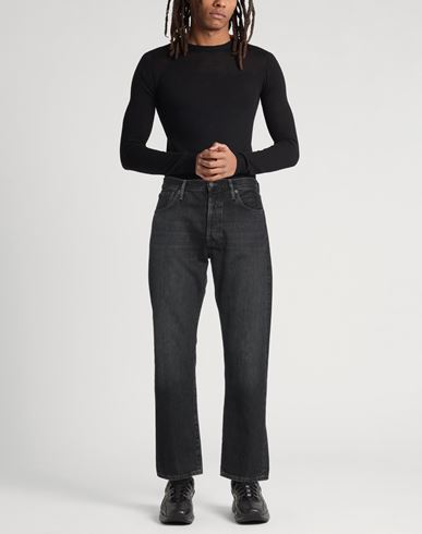 Acne Studios Man Jeans Black Size 30 Cotton, Cow leather