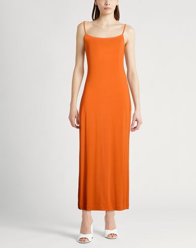 Woman Maxi dress Orange Size 12 Viscose, Polyamide, Elastane
