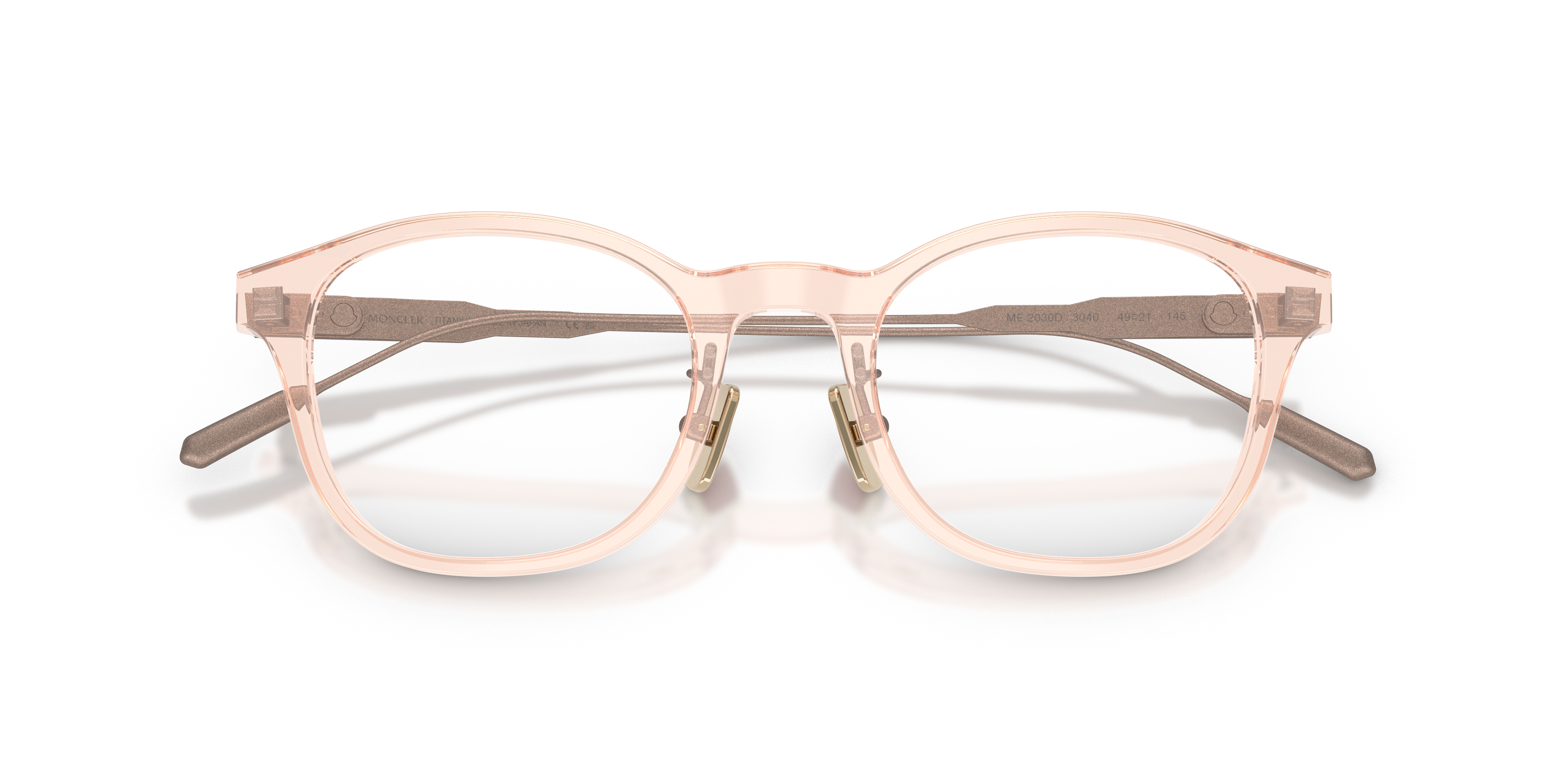 Moncler Unisex Moncler ME2030D 3040 Monturas ópticas Acetato Rosa Transparente Pantos Norma