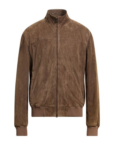 Man Jacket Light brown Size 40 Goat skin